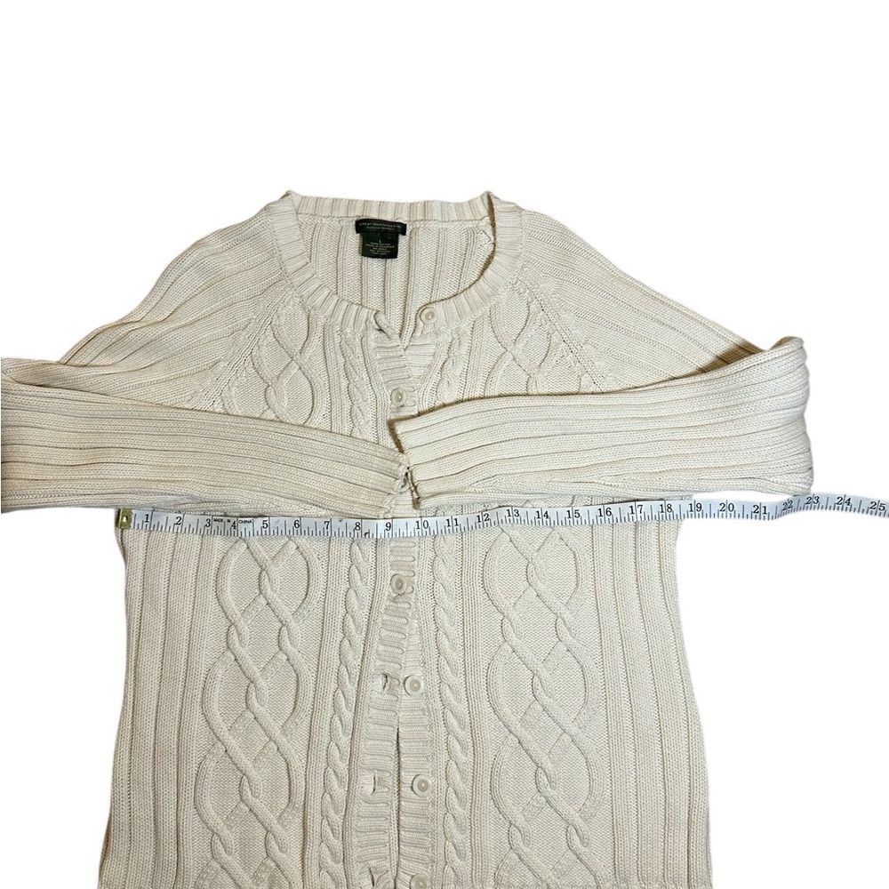 Womens Vintage Great Northwest Button Up Cable Knit Sweater 100% Cottton Size L - Picture 3 of 6